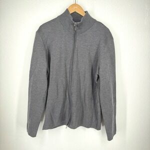 Gran Sasso Made Italy Grey Full Zip Pub Jacket Cardigan Sweater Textured Size 50